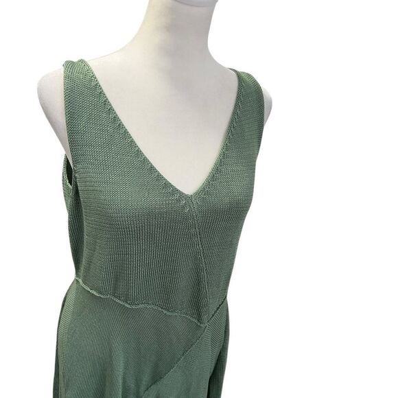 NEW Peruvian Connection Portobello Tunic Dress Green Pima Cotton Asymmetrical He - Picture 3 of 10